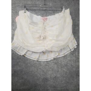 NWT Women's Rose And Grey XL Cream & Yellow Floral Halter Crop Top